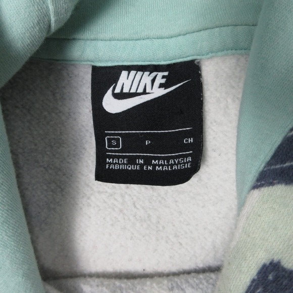 Nike Sweater Mens Small Green Graphic All Over Print Pullover Hoodie Sweatshirt - Picture 4 of 9